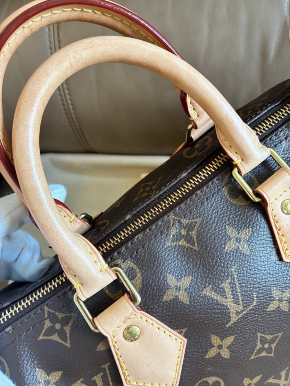 Made in France MicroChip Louis Vuitton Monogram Speedy 25 Classic New Model Bag - Picture 13 of 16